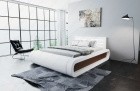 Design Wasserbett Sorano in Kunstleder weiß-dunkelbraun