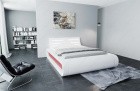 Design Wasserbett Sorano in Kunstleder weiß-rot