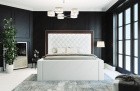 Elegantes Designerbett Varese gesteppt mit LED komplett in weiß - Matratze und Lattenrost optional erhältlich
