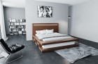 Design Komplettbett Faenza mit LED Beleuchtung in dunkelbraun-weiß