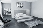 Design Komplettbett Faenza mit LED Beleuchtung in grau-weiß