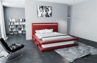 Design Komplettbett Faenza mit LED Beleuchtung in rot-weiß