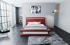 Design Komplettbett Faenza mit LED Beleuchtung in rot-weiß