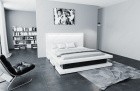 Design Komplettbett Faenza mit LED Beleuchtung in weiß-schwarz