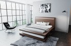 Design Wasserbett Faenza mit Kunstleder-Bezug in dunkelbraun-weiß