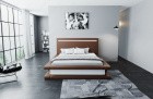 Design Wasserbett Faenza mit Kunstleder-Bezug in dunkelbraun-weiß