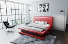 Design Wasserbett Faenza mit Kunstleder-Bezug in rot-schwarz