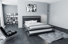 Design Wasserbett Faenza mit Kunstleder-Bezug in schwarz-weiß