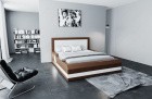 Design Wasserbett Treviso mit LED Beleuchtung in dunkelbraun-weiß - Bezug Kunstleder Premium