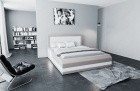 Design Wasserbett Treviso mit LED Beleuchtung in grau-weiß - Bezug Kunstleder Premium