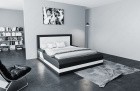 Design Wasserbett Treviso mit LED Beleuchtung in schwarz-weiß - Bezug Kunstleder Premium