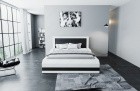 Design Wasserbett Treviso mit LED Beleuchtung in weiß-schwarz - Bezug Kunstleder Premium