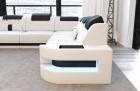 Leder Couch U Form mit Beleuchtung Sofa weiss