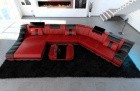 Turino CL XXL Wohnlandschaft italienisches Design in rot-schwarz