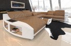 XXL Sofa Swing mit kühlenden Becherhaltern und USB in hellbraun - weiss