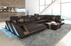 Sofa Wohnlandschaft Apollonia U Form dunkelbraun-sandbeige