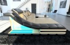 Couch Turino Leder L Form sandbeige-schwarz