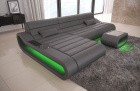 Couch Concept Leder L Form lang grau