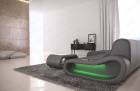 Couch Concept Leder L Form lang grau