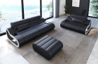 Design Leder Couch Garnitur Concept 2-1 in schwarz-weiss