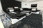 Big Sofa Enzo XXL mit LED Beleuchtung schwarz-weiss