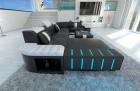 Sofa Wohnlandschaft Bellagio U Form schwarz-weiss