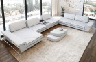 Luxus Leder Wohnlandschaft Ferrara XXL in weiß-schwarz