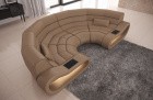 Big Sofa Leder Concept mit LED Beleuchtung in sandbeige