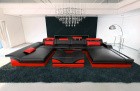 Designer Sofalandschaft Monza U Form in schwarz-rot