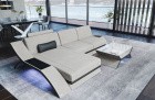 Design Stoff Sofa Calabria L Form in elfenbein - Hugo1