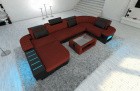 Moderne Polster Couch Bellagio U Form in dunkelrot - Mineva10