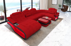 Mikrofaser Sofa Wohnlandschaft Elegante U Form in rot - Mineva20