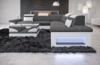 Detailansicht Armlehne beim Sofa Brianza L Form in Hugo 5 grau - Akzentfarbe weiss
