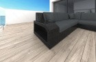 Rattan Lounge Sofa Matera U-Form LED - grau