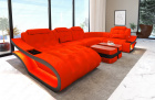 Design Wohnlandschaft Samtstoff Elegante U Form in orange - SunVelvet1012