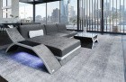 Luxus Stoff Sofa Calabria L Form in warmgrau - SunVelvet1024