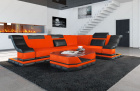 Samtstoff Couch Bianchi L Form in orange - SunVelvet1012