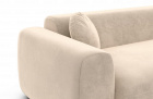 Designer Polster Couch Cortegada L Form kurz mit Samtstoff Bezug in Creme