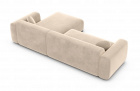 Designer Polster Couch Cortegada L Form kurz mit Samtstoff Bezug in Creme