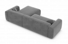 Designer Polster Couch Cortegada L Form kurz mit Samtstoff Bezug in Dunkelgrau