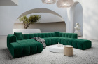 Luxus Samt Wohnlandschaft Almagro U Form XXL mit Samtstoff Bezug - Grün