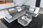 Samtstoff Couch Bianchi L Form in silbergrau - SunVelvet1024