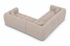 Moderne Eckcouch Sevilla L Form mit Strukturstoff Bezug - Beige