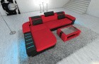 Stoffsofa Bellagio L Form mit LED-Beleuchtung in rot - Mineva20