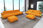 Sofa Couchgarnitur Concept 3-2 Mikrofaser Stoff in apricot - Mineva16