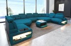 Moderne Couch Wohnlandschaft Asti XXL in azurblau - Mineva23