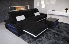 Stoff Couch Bologna L Form in dunkelgrau - Hugo13 Strukturstoff