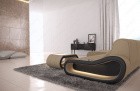 Stoffsofa Concept L Form lang mit LED in cappuccino - Mineva6 Mikrofaser Stoff