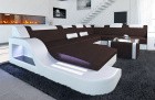 Moderne Sofa Wohnlandschaft Palermo XXL in graubraun - Hugo16 Strukturstoff