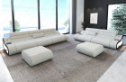 Strukturstoff Couch Garnitur Concept 3-2 in elfenbein - Hugo1